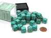 Marble 12mm D6 Chessex Dice Block (36 Dice) - Oxi-Copper with White Pips