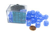 Frosted 12mm D6 Chessex Dice Block (36 Dice) - Blue with White Pips