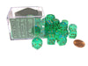 Borealis #2 12mm D6 Chessex Dice Block (36 Dice) - Light Green with Silver Pips