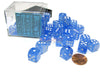 Borealis 12mm D6 Chessex Dice Block (36 Dice) - Sky Blue with White Pips