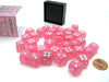 Frosted 12mm D6 Chessex Dice Block (36 Die) - Pink with White Pips