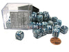 Lustrous 12mm D6 Chessex Dice Block (36 Dice) - Slate with White Pips