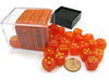 Ghostly Glow 12mm D6 Chessex Dice Block (36 Dice) -Orange with Yellow Pips