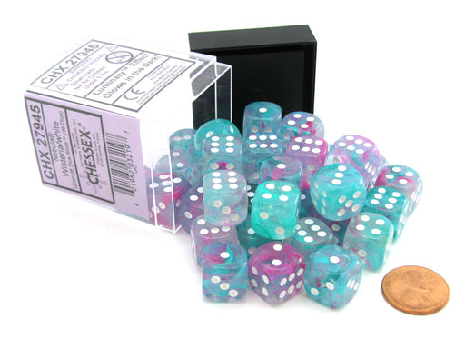 Nebula 12mm D6 Dice Block (36 Dice) - Wisteria with White Pips