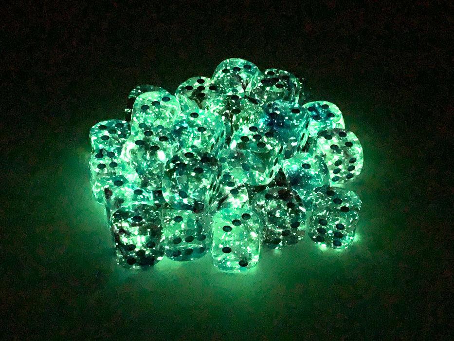 Nebula 12mm D6 Dice Block (36 Dice) - Nocturnal with Blue Pips