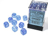 Luminary Borealis 12mm D6 Dice Block (36 Dice) - Sky Blue with White Pips