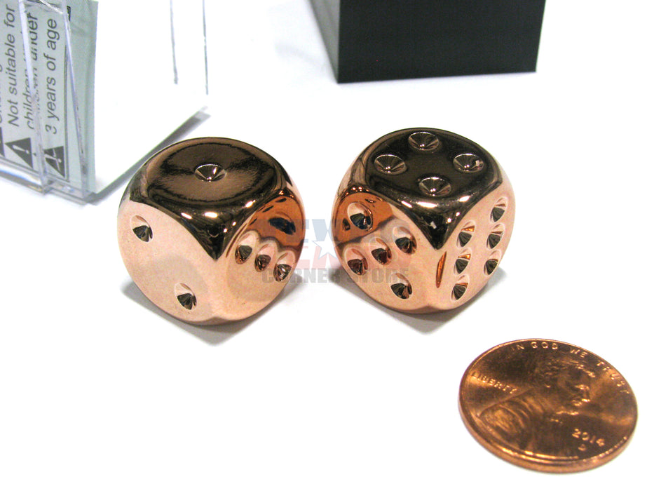 Pair of Copper Colored Metallic-Looking Chessex Dice