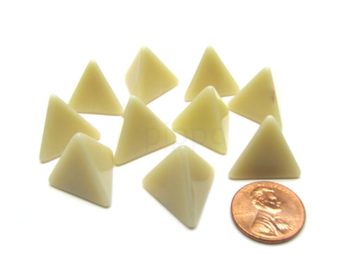 Opaque Polyhedral Bag Of 10 Blank Ivory 18mm D4 Chessex Dice
