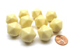 Opaque Polyhedral Bag Of 10 Blank Ivory 20mm D20 Chessex Dice