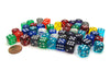 Bag of 50 Assorted Loose Translucent 12mm D6 Dice