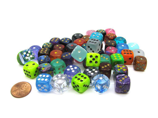 Bag of 50 Assorted Loose Signature 12mm D6 Dice