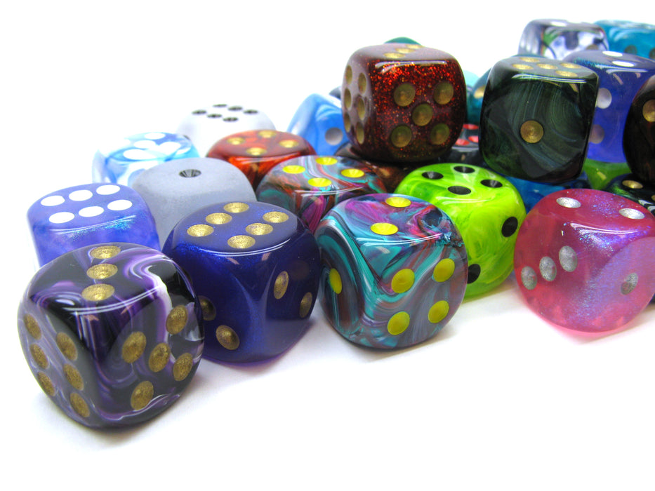 Bag of 50 Assorted Loose Signature 16mm D6 Dice