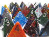Bag of 50 Assorted Loose Speckled Polyhedral 17mm D4 Dice