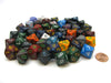 Bag Of 50 Assorted Loose Speckled Polyhedral 16mm D10 Chessex Dice