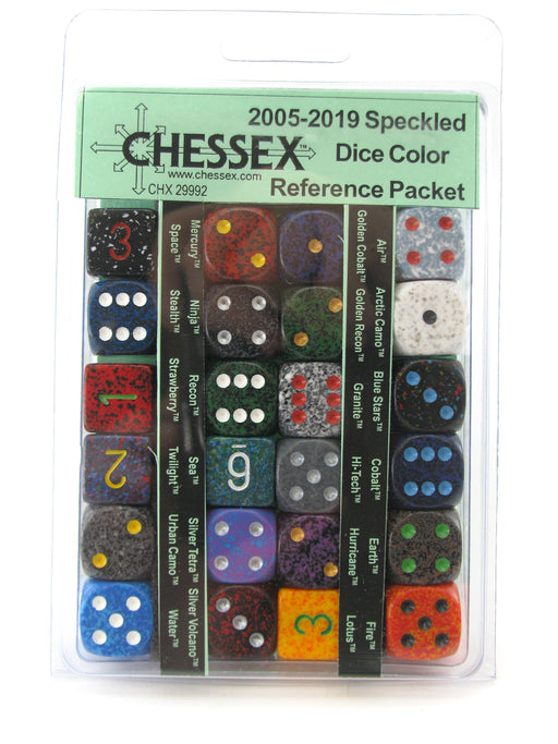 Chessex Speckled Dice Color Reference Packet - 24 Various Colored Dice