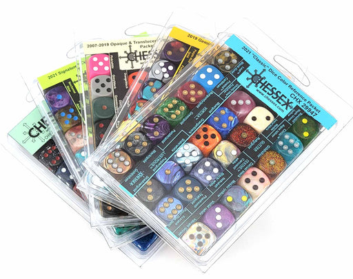 5-Pack Bundle of Chessex Reference Packs, 128 D6 Dice in Total