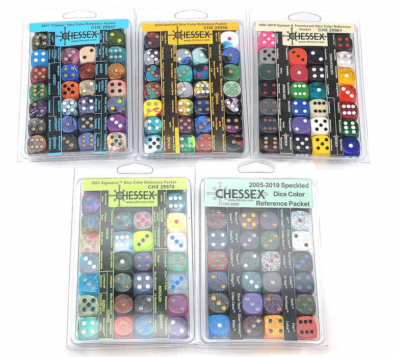 5-Pack Bundle of Chessex Reference Packs, 128 D6 Dice in Total