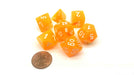 Polyhedral 7-Die Festive Lab Dice Chessex Dice Set - Flare with White Numbers