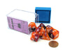 Polyhedral 7-Die Gemini Lab Dice 3 Set with Black Light Reactive - Orange-Purple