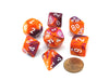 Polyhedral 7-Die Gemini Lab Dice 3 Set with Black Light Reactive - Orange-Purple