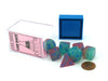 Polyhedral 7-Die Gemini Chessex Lab Dice 3 Set with Luminary - Gel Green-Pink