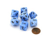 Polyhedral 7-Die Vortex Lab Dice 2 Chessex Dice Set-Snow Blue with Black Numbers