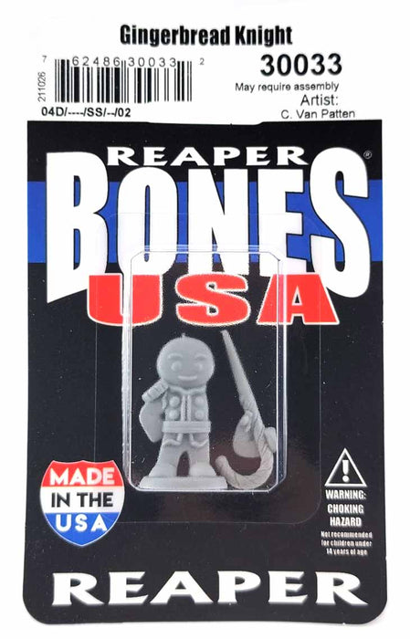 Gingerbread Knight #30033 Reaper Legends: Bones USA Unpainted Plastic Miniature