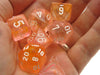 Polyhedral 7-Die Luminary Chessex Lab Dice 4 Set - Nebula Supernova with White
