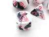 Polyhedral 7-Die Chessex Lab Dice 4 Set - Gemini Black-White with Pink Numbers