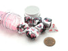 Polyhedral 7-Die Chessex Lab Dice 4 Set - Gemini Black-White with Pink Numbers