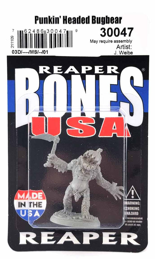 Punkin' Headed Bugbear #30047 Reaper Legends: Bones USA Unpainted Plastic Figure