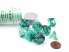 Borealis Luminary Lab Dice 6 Polyhedral Dice Set - Kelp with Light Green Numbers