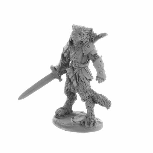 Catfolk Fighter, Mal #30058 Reaper Legends: Bones USA Unpainted Plastic Figure
