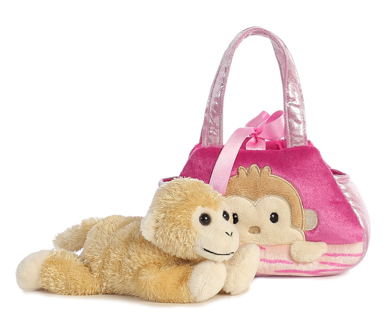 7" Peek-A-Boo - Monkey Pet Carrier Aurora Plush Stuffed Animal