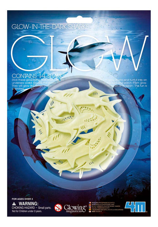 4M Pack of 14 Glow In The Dark Sharks