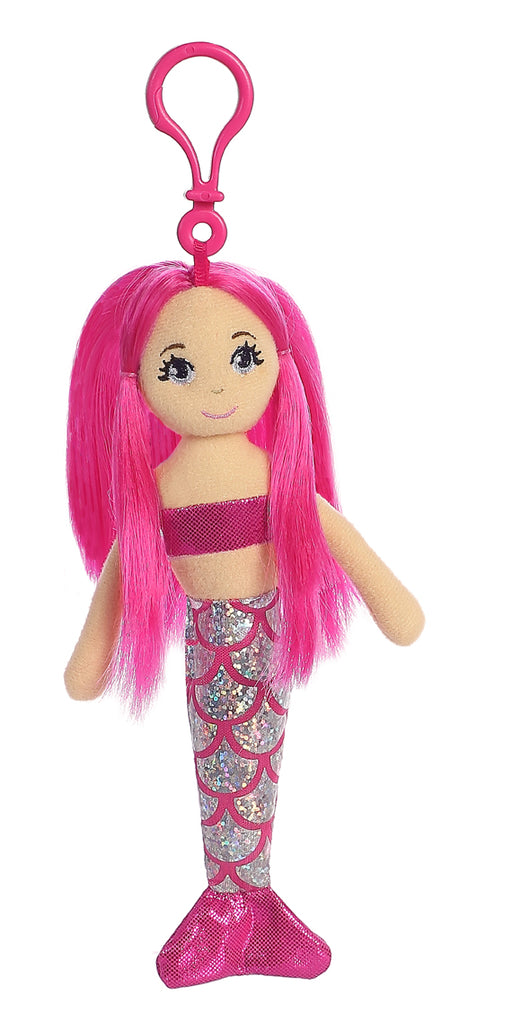 7" Garnet Clip-On Sea Sparkles Soft Plush Pink Mermaid
