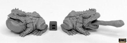 Reaper Miniatures Giant Frogs (2) #44024 Bones Black Plastic Unpainted Figures
