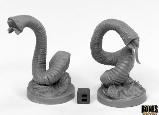 Reaper Miniatures Giant Leeches (2) #44031 Bones Black Plastic Unpainted Minis