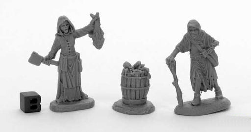 Dreadmere Townsfolk: Fishwife & Crone (2) #44033 Bones Black Plastic