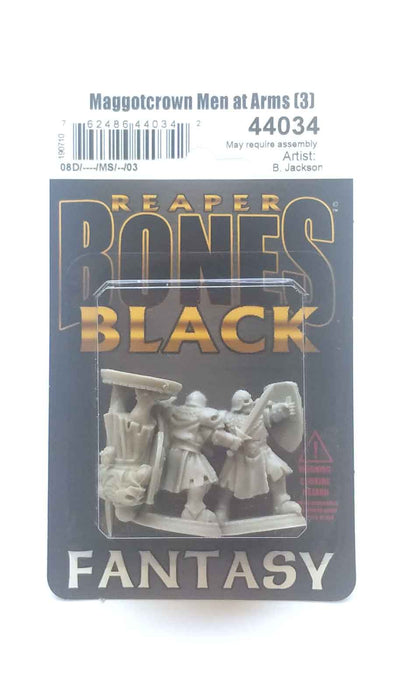 Maggotcrown Men at Arms (3) #44034 Bones Black Unpainted Plastic