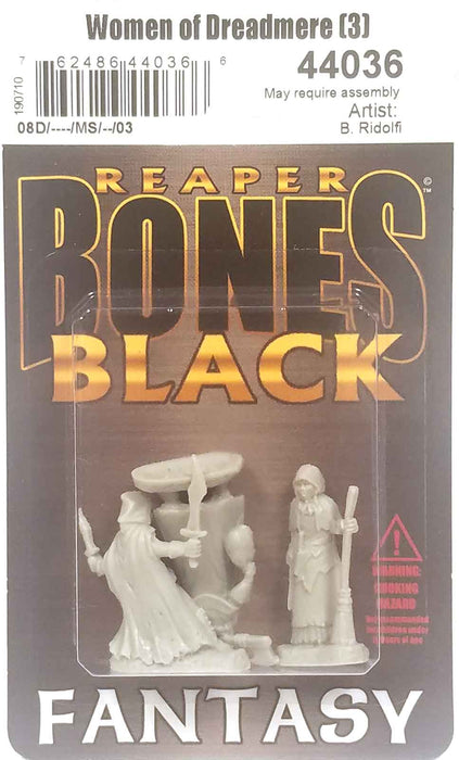 Reaper Miniatures Women of Dreadmere (3) #44036 Bones Black Unpainted Plastic