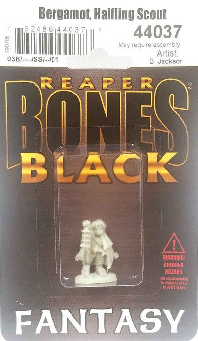 Reaper Miniatures Bergamot, Halfling Scout #44037 Bones Black Unpainted Plastic