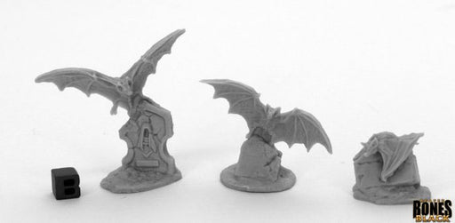 Reaper Miniatures Giant Bats (3) #44040 Bones Black Unpainted Plastic Figure