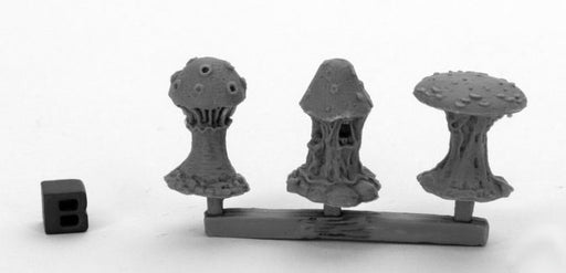 Reaper Miniatures Shrieking Fungi (3) #44045 Bones Black Unpainted Plastic Mini