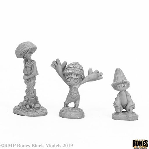 Reaper Miniatures Fungoids (3) #44056 Bones Black Unpainted Plastic RPG Figure