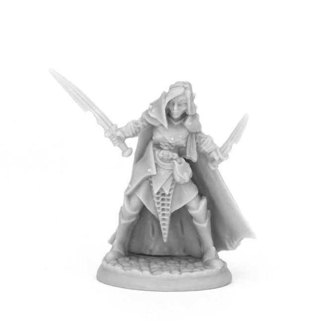 Reaper Miniatures Dark Elf Female Warrior #44070 Bones Black Unpainted Plastic
