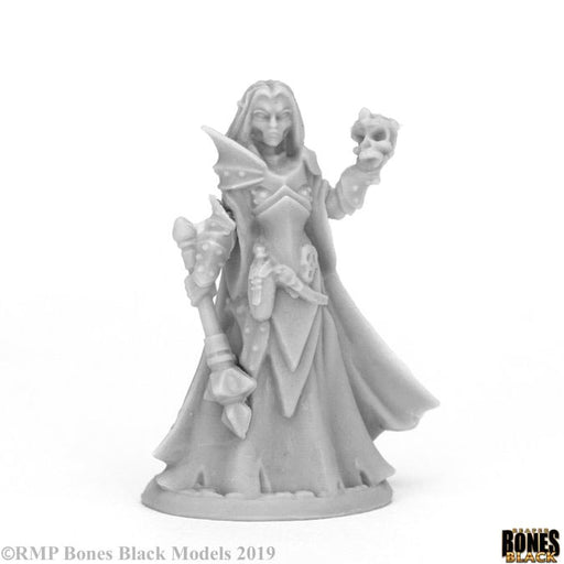 Reaper Miniatures Dark Elf Priestess #44071 Bones Black Unpainted Plastic Figure