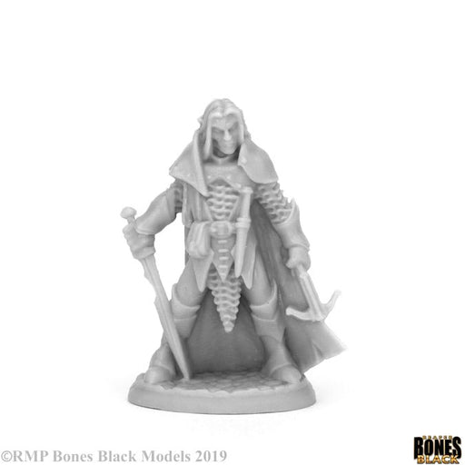 Reaper Miniatures Dark Elf Male Warrior #44072 Bones Black Unpainted Plastic RPG