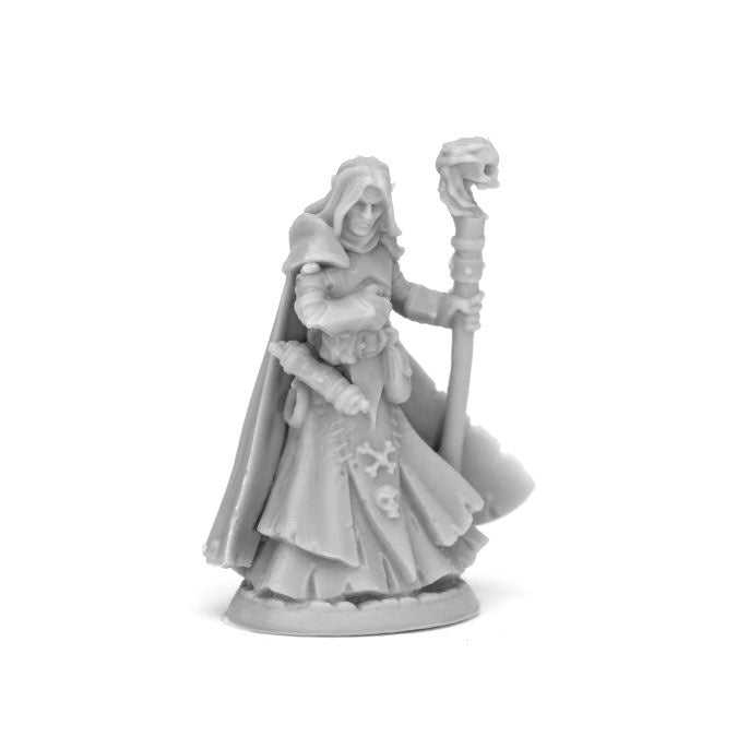Reaper Miniatures Dark Elf Wizard 44073 Bones Black Unpainted Plastic RPG Figure