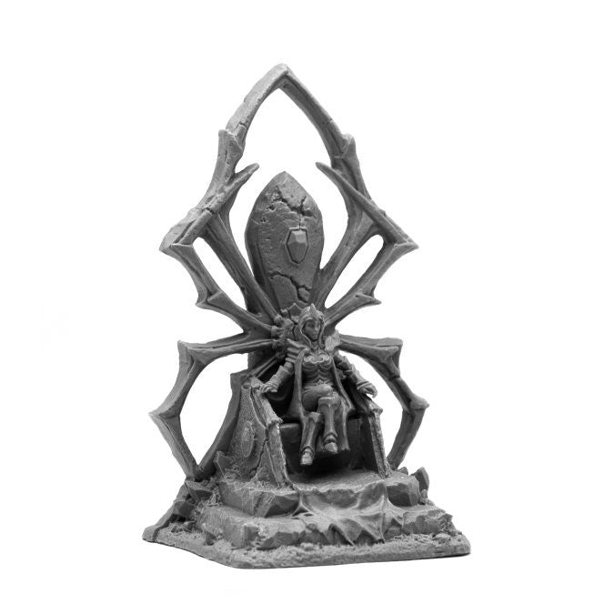 Reaper Miniatures Dark Elf Queen on Throne #44090 Bones Black Unpainted Plastic